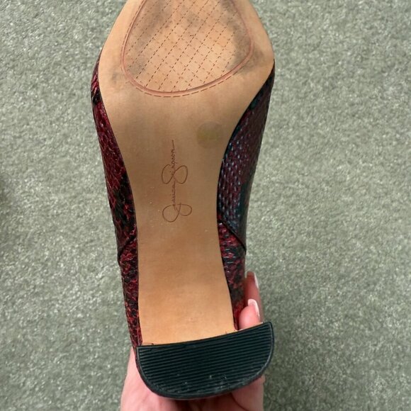 Jessica Simpson Cowgirl Cowboy Red Snake Print Studs Boots Size 6 - Picture 9 of 10